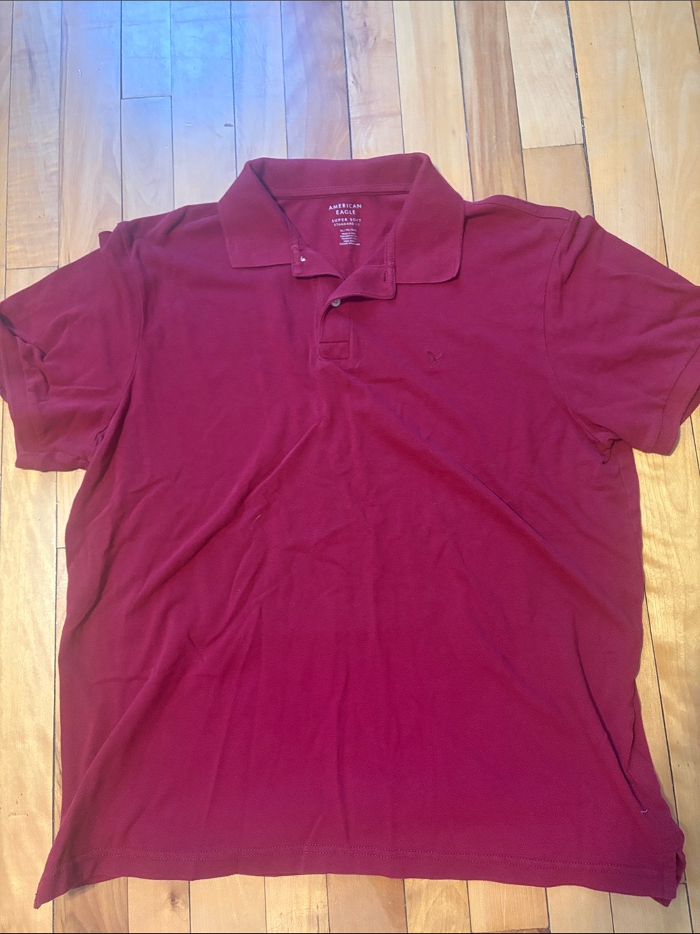 American Eagle Outfitters Men's Burgundy Polo Shirt